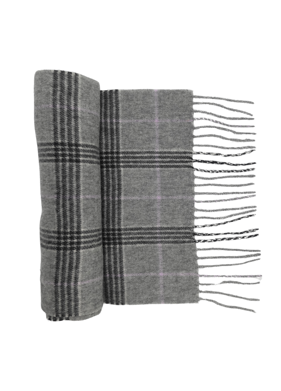 Cashmere Woven Long Checked Scarf