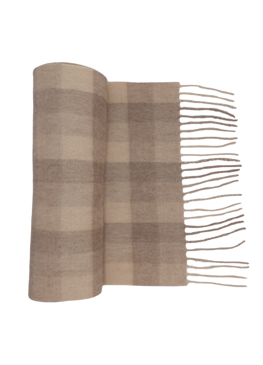 Cashmere Woven Short Checked Scarf