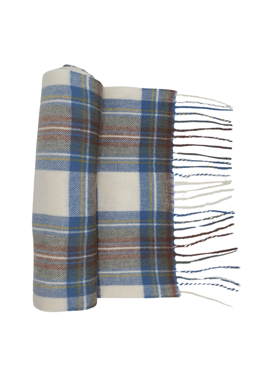 Cashmere Woven Short Checked Scarf