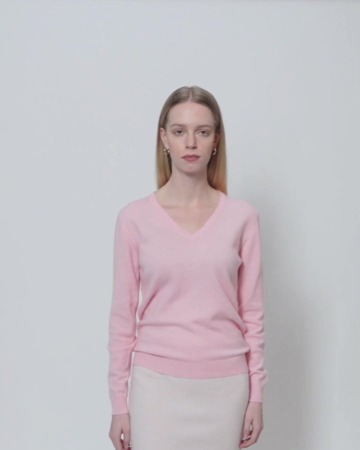 Cashmere V Neck Top (Classic Colours)