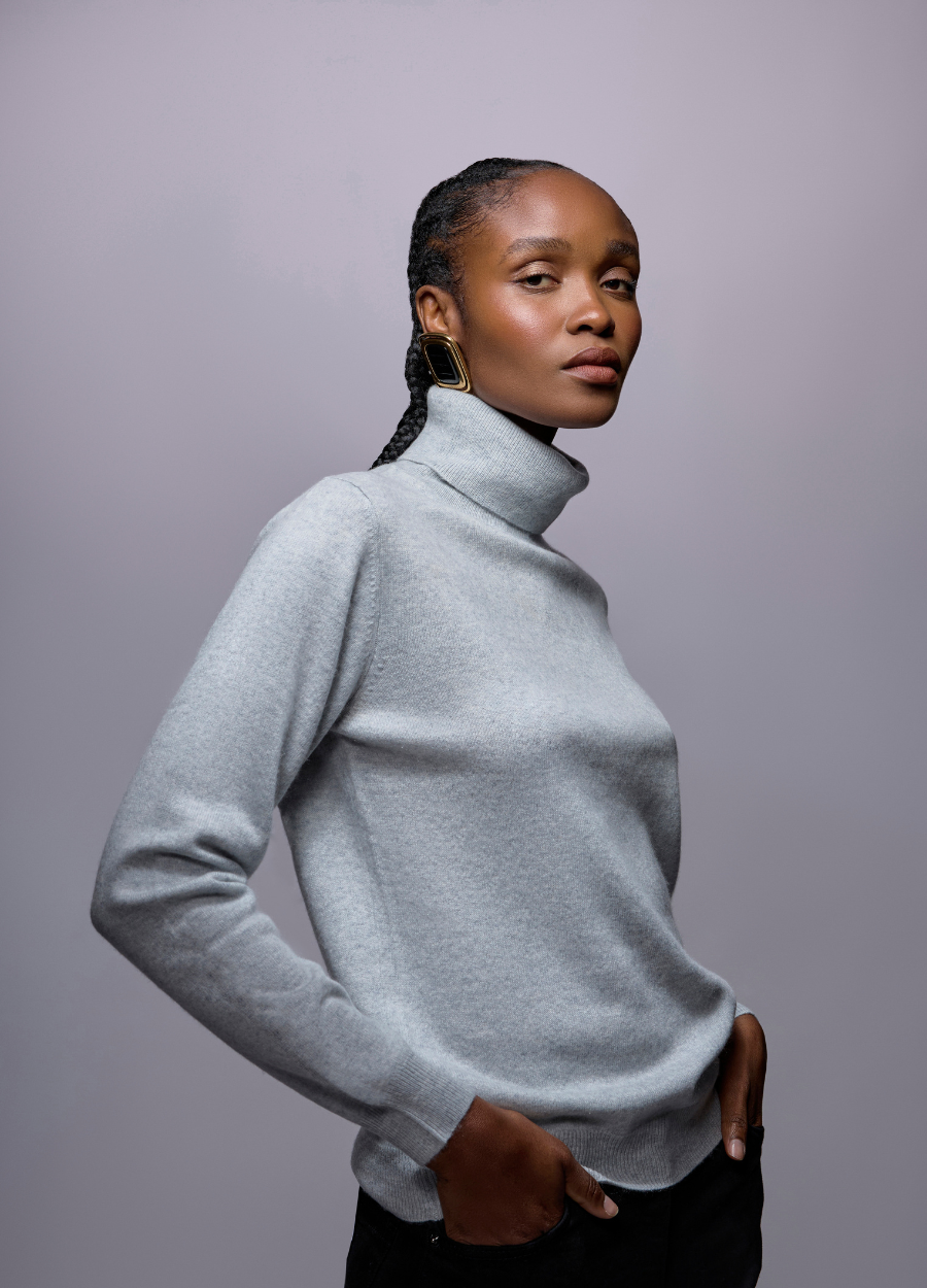 Cashmere Polo-Neck Top